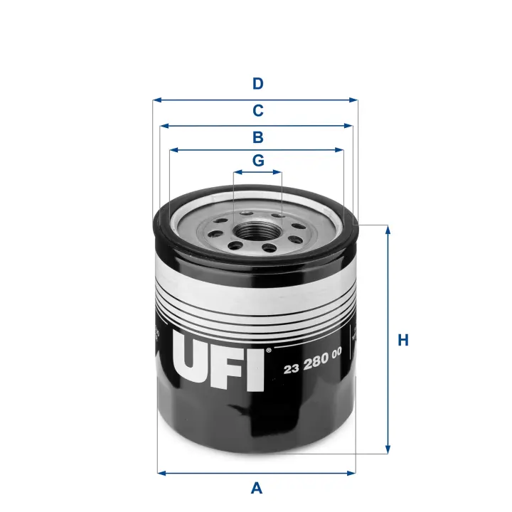 Фільтр оливний FORD FOCUS 1.8 TDCI 98-04 (вир-во) UFI 23-280-00 (фото 1)