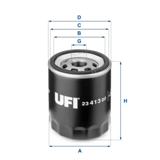 Фільтр оливний FORD FOCUS 04-, MAZDA 3,5,6 02- (вир-во) UFI 23-413-00