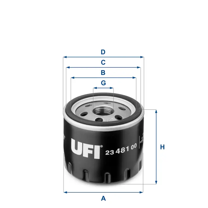 Фільтр оливний RENAULT DUSTER, LOGAN, SCENIC I, II, III 1.5 DCI 10- (вир-во) UFI 23-481-00 (фото 1)