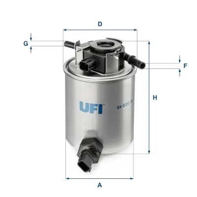 Фільтр паливний INFINITY QX50, QX70 3.0 D 13- (OE) (вир-во) UFI 24-020-01 (фото 1)
