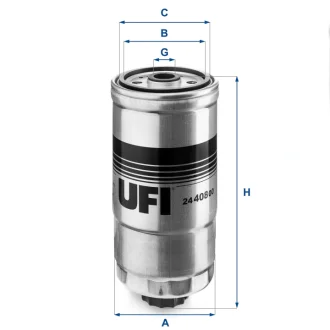 Фільтр паливний FIAT BRAVA 1.9 JTD -01 (OE) (вир-во) UFI 24-408-00