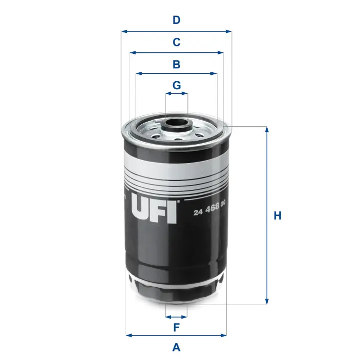 Фільтр паливний KIA, HYUNDAI 1.4-2.2 CRDI 11- (вир-во) UFI 24-468-00 (фото 1)