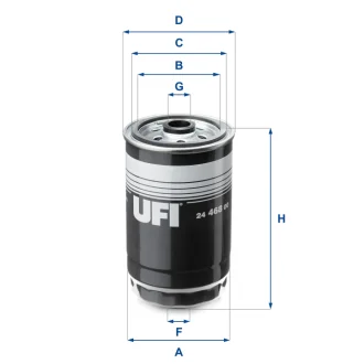 Фільтр паливний KIA, HYUNDAI 1.4-2.2 CRDI 11- (вир-во) UFI 24-468-00