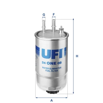 Фільтр паливний FIAT DUCATO 2.0-3.0 JTD 06-, PSA 3.0 HDI 11- (OE) (вир-во) UFI 24-ONE-0B