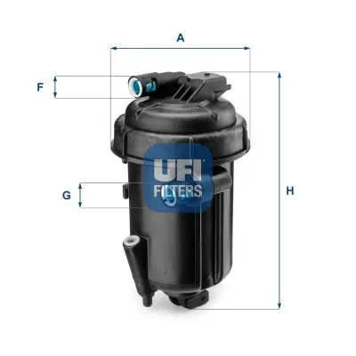 Фільтр паливний CHEVROLET CAPTIVA 2.0 VCDI, OPEL ANTARA 2.0 CDTI 06-10 (OE) (вир-во) UFI 55-163-00 (фото 1)