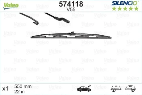 Щітка склоочисника (550mm) Audi/BMW/Citroen/Daewoo/Daf/Jeep/Kia/MB/Opel/Peugeot VALEO Valeo 574118
