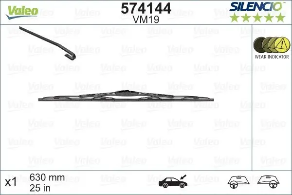 Щітка склоочисника (задня) (630mm) MB E-class (W210/S210) 95-99 VALEO Valeo 574144 (фото 1)