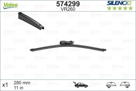 Щітка склоочисника (задня) (285mm) VW Golf VI/VII/Skoda Fabia/Yeti 07-/Seat Arona/Ibiza 17- VALEO Valeo 574299
