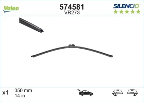 Щітка склоочисника (задня) (340mm) Audi A3/BMW X1/Porsche Cayenne/VW Touareg 10- VALEO Valeo 574581