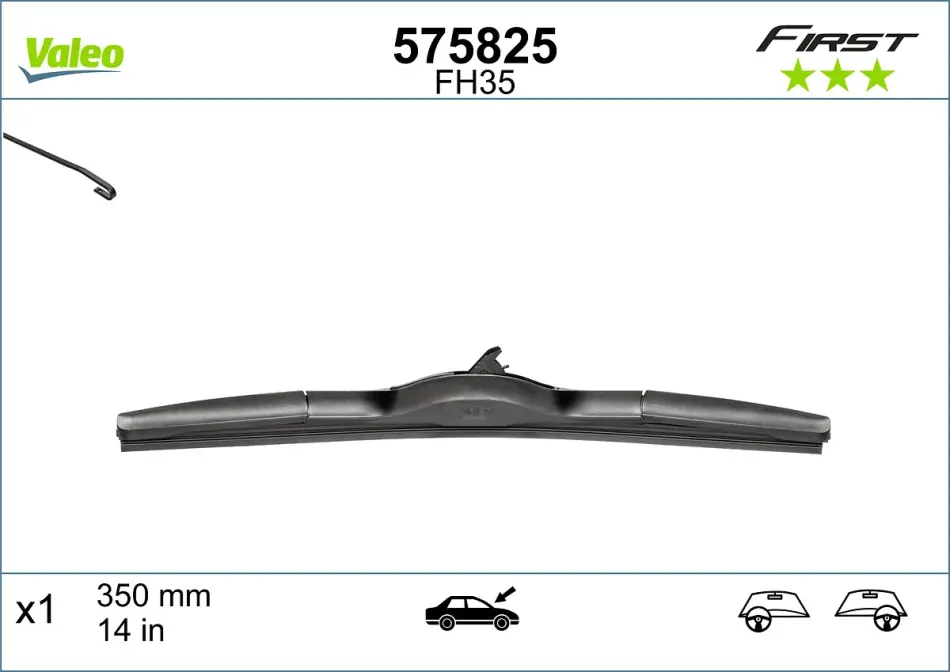 Щітка склоочисника 350 мм гібридна (вир-во) Valeo 575825 (фото 1)