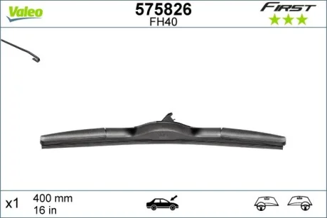 Щітка склоочисника (400 мм) Honda/Kia/Toyota/Mazda/Nissan VALEO Valeo 575826