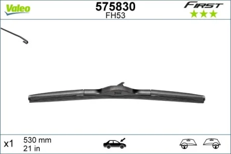 Щітка склоочис. 530 гібридна (вир-во) Valeo 575830