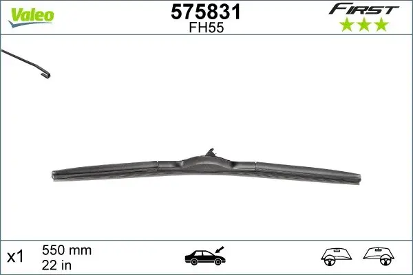 Щітка склоочис. 550 гібридна (вир-во) Valeo 575831 (фото 1)