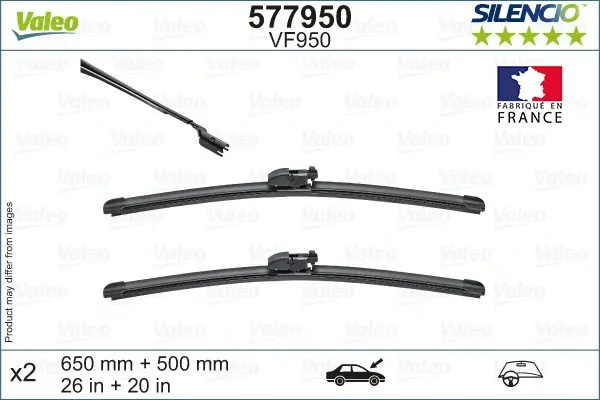 Щітки склоочисника (650/500 мм) BMW X3 (G01/F98)/Jaguar E-Pace 17- VALEO Valeo 577950 (фото 1)