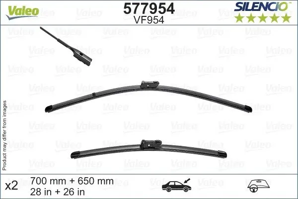 Щітки склоочисника (700/650mm) VW Crafter 16- VALEO Valeo 577954 (фото 1)