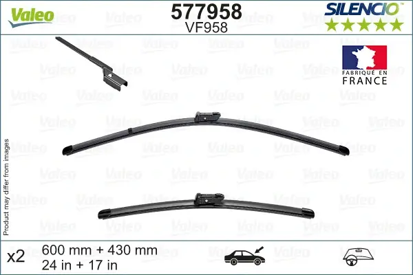 Щітки склоочисника 600/430 мм (вир-во) Valeo 577958 (фото 1)