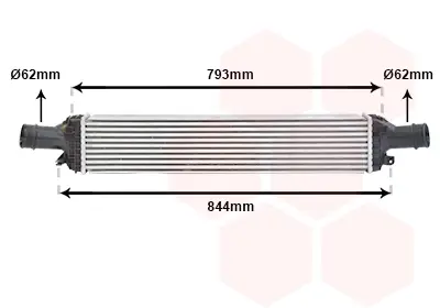 Радіатор інтеркулера Audi A4/A5/A6 2.7/3.0TDI/3.2FSI 07-18/Porsche Macan 2.0i/3.0D 14- VAN WEZEL Van Wezel 03004319 (фото 1)