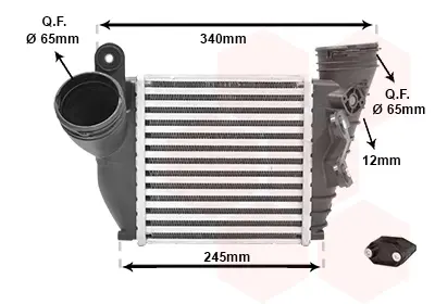 Радіатор інтеркулера VW Golf/Bora/Skoda Octavia/Seat Leon 1.9TDI 00-10 VAN WEZEL Van Wezel 03004354 (фото 1)