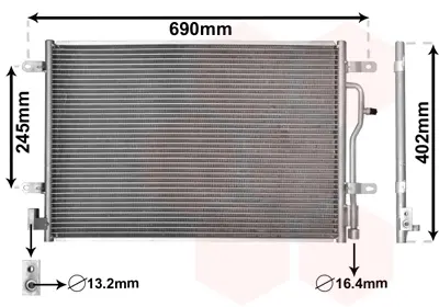 Радіатор кондиціонера Audi A4/A6 00-12 VAN WEZEL Van Wezel 03005194 (фото 1)