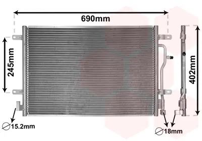 Радіатор кондиціонера Audi A4/A6 1.6-4.2 00-09 VAN WEZEL Van Wezel 03005199 (фото 1)