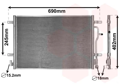Радіатор кондиціонера Audi A4/A6 1.6-4.2 00-09 VAN WEZEL Van Wezel 03005199