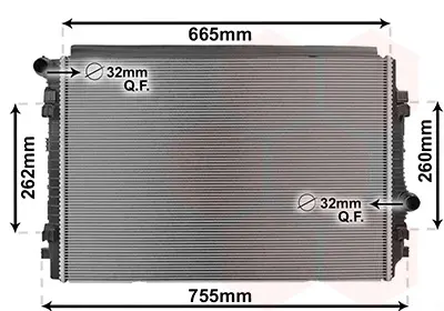 Радіатор охолодження Audi A3/Q3/Seat Leon/Skoda Kodiaq/Octavia 2.0TDI 12-/VW Golf/Passat 14- VAN WEZEL Van Wezel 03012711 (фото 1)