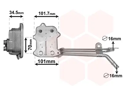 Радіатор масляний VW Golf V/VI 1.4TSI 03-13/Passat 1.4TSI 07-10/1.6FSI 05-08 (теплообмінник) VAN WEZEL Van Wezel 03013702 (фото 1)