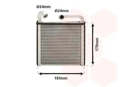 Радіатор пічки Skoda OctaviaIII/SuperbIII/Karoq/Kodiaq/VW Crafter/Arteon 12- VAN WEZEL Van Wezel 03016385 (фото 1)