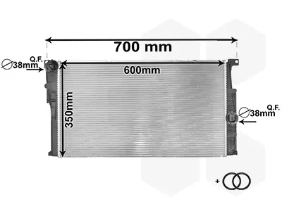Радіатор охолодження BMW 1 (F20/F21)/3 (F30/F80) 11- B38/B47/N13/N20/N47/N55 VAN WEZEL Van Wezel 06002446 (фото 1)