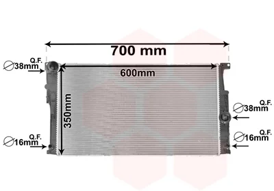 Радіатор охолодження BMW 1 (F20/F21)/3 F30/F34)/4 (F36/F33) 1.5-3.0i (B38/N20/N55) VAN WEZEL Van Wezel 06002447