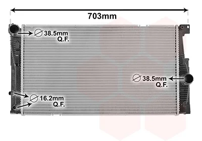 Радіатор охолодження BMW 5 (10/F11) 2.0 11-17 N20 VAN WEZEL Van Wezel 06002549