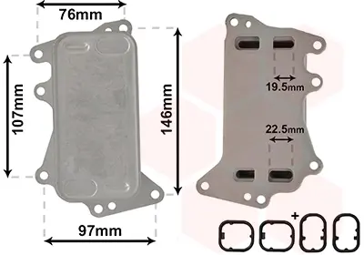 Радіатор масляний BMW 1 (F20)/3 (F30)/5 (F11)/X3 (F25) 07-18 (теплообмінник) (N47) VAN WEZEL Van Wezel 06003553 (фото 1)
