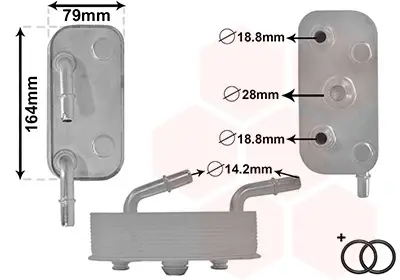 Радіатор масляний BMW 3 (E46)/X3 (E83) 1.6-3.2 98-10 M47/M52/M54/M57/N47 (теплообмінник) (АКПП) VAN WEZEL Van Wezel 06003559 (фото 1)