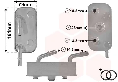 Радіатор масляний BMW 3 (E46)/X3 (E83) 1.6-3.2 98-10 M47/M52/M54/M57/N47 (теплообмінник) (АКПП) VAN WEZEL Van Wezel 06003559