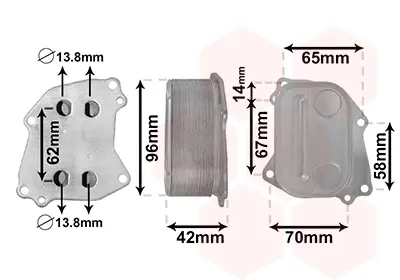 Радіатор оливний BMW 1 (F20/F21)/3 (F30/F80) 11- N13 B16 (теплообмінник) (не постачається) VAN WEZEL Van Wezel 06013727 (фото 1)