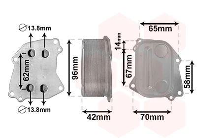 Радіатор оливний BMW 1 (F20/F21)/3 (F30/F80) 11- N13 B16 (теплообмінник) (не постачається) VAN WEZEL Van Wezel 06013727