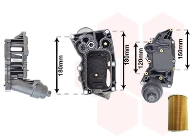 Корпус фільтра масляного BMW 3 (E90-E93/F30/F80)/4 (F32)/5 (F10/F18) 2.0D 07- (N47 N57) VAN WEZEL Van Wezel 06013754