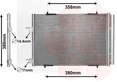 Радіатор кондиціонера Citroen C5/Peugeot 508 1.6/1.6D 09- VAN WEZEL Van Wezel 09005272 (фото 1)