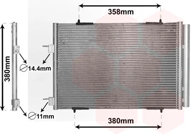 Радіатор кондиціонера Citroen C5/Peugeot 508 1.6/1.6D 09- VAN WEZEL Van Wezel 09005272