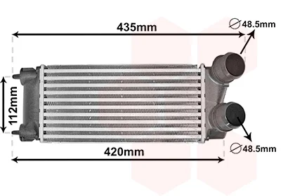 Радіатор інтеркулера Citroen DS4/DS5 2.0 HDI/2.0BlueHDI 11-18 VAN WEZEL Van Wezel 09014705