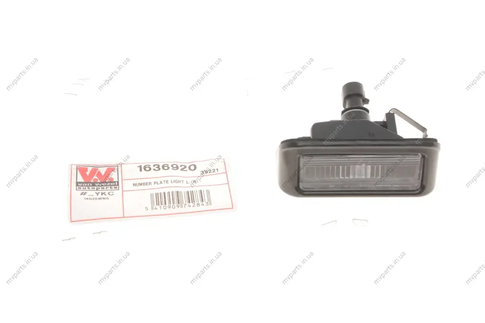 Підсвітка номера Fiat Doblo 01- VAN WEZEL Van Wezel 1636920 (фото 1)
