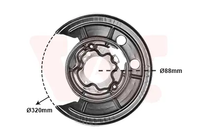 Захист диска гальмівного (L) Citroen Jumper/Fiat Ducato/ Peugeot Boxer 06- VAN WEZEL Van Wezel 1651373 (фото 1)