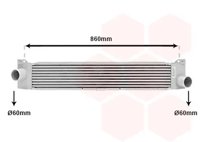 Радіатор інтеркулера Fiat Ducato 2.0/2.3/3,0 D 06- VAN WEZEL Van Wezel 17004353 (фото 1)