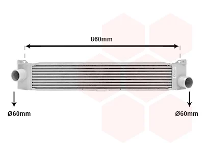 Радіатор інтеркулера Fiat Ducato 2.0/2.3/3,0 D 06- VAN WEZEL Van Wezel 17004353