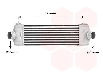 Радіатор інтеркулера Ford Transit 2.4DI 00- VAN WEZEL Van Wezel 18004406 (фото 1)