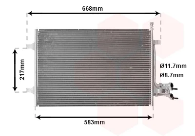 Радіатор кондиціонера Ford Fiesta 04-08/Fusion 1.6TDCi 04-12 VAN WEZEL Van Wezel 18005395