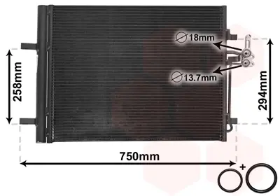Радіатор кондиціонера (з осушувачем) Ford Galaxy/Mondeo 1.6-2.2 TDCi 07-15 VAN WEZEL Van Wezel 18005427 (фото 1)