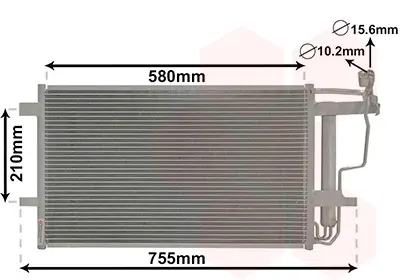 Радіатор кондиціонера (з осушувачем) Mazda 3 1.6-2.0MZR/2.3MPS T 08-14 VAN WEZEL Van Wezel 27005242 (фото 1)