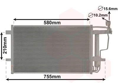 Радіатор кондиціонера (з осушувачем) Mazda 3 1.6-2.0MZR/2.3MPS T 08-14 VAN WEZEL Van Wezel 27005242