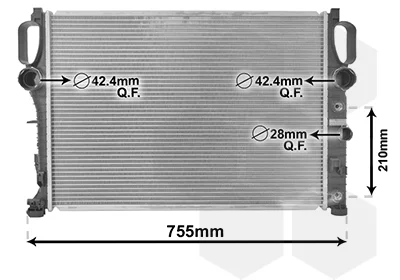 Радіатор охолодження MB E-class (W211/S211)/CLS-class (C219) 02-10 VAN WEZEL Van Wezel 30002341